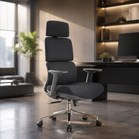 Chaise de bureau ergonomique à dossier divisé, pivotante et détachable, en tissu, pour projets commerciaux