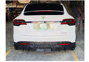 Nouveau kit carrosserie en fibre de carbone pour <span class=keywords><strong>Tesla</strong></span> <span class=keywords><strong>Model</strong></span> <span class=keywords><strong>X</strong></span> : lèvre avant, séparateur, jupes latérales, diffuseur arrière - Product Image 2