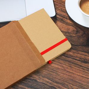 Carnet A5 en papier kraft écologique personnalisé avec sangle élastique et attache pour stylo, idéal pour les écoles et les campus – Prix usine - Product Image 4