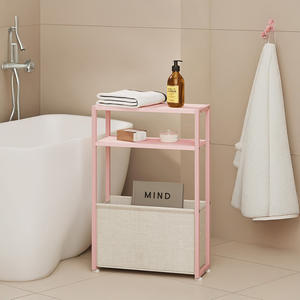 Mesa auxiliar estrecha que ahorra espacio de OEM y ODM con cesta de almacenamiento de tela, muebles de dormitorio para salas de estar compactas para dormitorios - Product Image 6