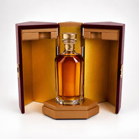 Boîte cadeau en bois à double porte, finition mate, gravure de logo personnalisée, pour l'affichage de parfums et de bouteilles de whisky haut de gamme