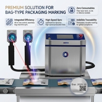 Nouvelle machine de marquage laser à fibre refroidie par air 30W/60W de haute précision, graveur rapide pour le marquage des sachets et des boîtes alimentaires