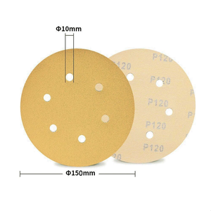 Disques abrasifs en oxyde d'aluminium à 6 trous à crochet et boucle de 6 pouces 80 120 180 320 Papier abrasif pour ponceuse orbitale à grain - Product Image 3