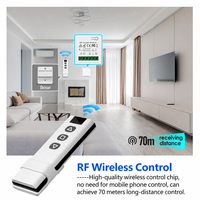 Interrupteur intelligent sans fil à commande radio, alimenté par batterie, 16A AC110-250V, matériau ABS, portée de 30-100m pour volets roulants et rideaux électriques