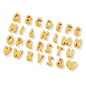 Cuentas de Acero Inoxidable con Baño de Oro PVD, Resistentes al Agua, con 26 Letras de la A a la Z, para Mujer, para Fabricación de Joyería DIY, Venta al Por Mayor - Product Image 5