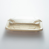 Ensemble de vaisselle jetable écologique en bagasse de canne à sucre comprenant un récipient pour aliments en pulpe et des assiettes à déjeuner pour plateaux à sushi