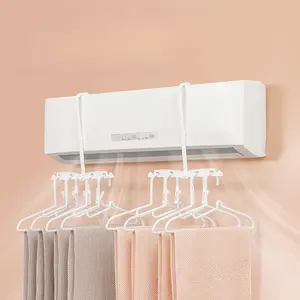 Hot Sales Multifunctional Foldable Air Conditioning Clothes Drying Hanger Flexible Plastic Clothing Rack For Home And Travel