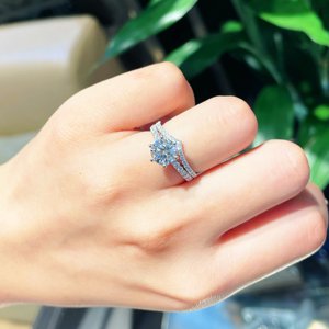แหวนแต่งงานเพชรแล็บโกรว์ทรงลูกแพร์ 2 กะรัต ทองคำขาว 14K 18K ทองคำแท้สีเหลือง สำหรับผู้หญิง - Product Image 3