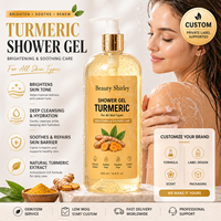 Gel Douche Exfoliant Éclaircissant au Curcuma et Super Vitamine C, Marque Privée OEM, Pour Tous Types de Peau
