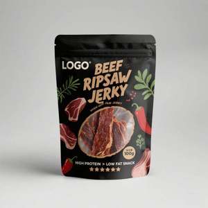 Custom Foil Matte Stand-Up Barrier Pouch Reusable Ziplock <b>Vacuum</b> <b>Bags</b> with Clear Window for Snacks/Beef Jerky Packaging - Product Image 6
