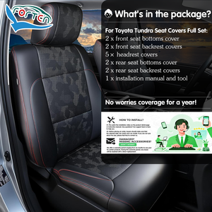 Fundas de Asiento de Cuero Personalizadas al por Mayor, Fundas de Asiento de Lujo TRD <span class=keywords><strong>Pro</strong></span> Camo para Toyota Tacoma de Tercera Generación, Asientos de Coche Modificados - Product Image 5
