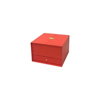 Nouvelle boîte cadeau de luxe haut de gamme créative à double ouverture avec tiroir, motif floral carré bronzé, en carton, pour roses surprise
