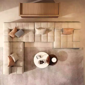 Zayshine - Juego de Sofás Modulares de 3 Plazas en Forma de L para Sala de Estar, Estilo Italiano Minimalista de Lujo, Tapizado en Terciopelo, Ideal para Villas, Apartamentos y Hoteles - Product Image 5