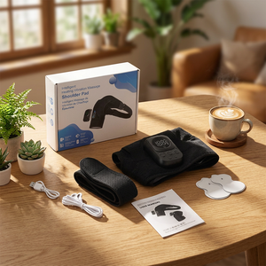 Intelligent Heating <b>Vibration</b> Massage Shoulder Pad 6 Temp Levels Detachable Controller App Control SBR Fabric for Pain Relief - Product Image 2