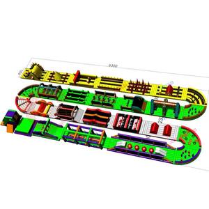 Parcours d'obstacles gonflable commercial passionnant parc d'attractions de terrain de jeu de Sport <span class=keywords><strong>grand</strong></span> <span class=keywords><strong>château</strong></span> gonflable de terrain de jeu de rebond - Product Image 1