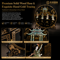 Paravent traditionnel oriental Huaze fait main avec incrustation de coquillages MF-P3115B MDF
