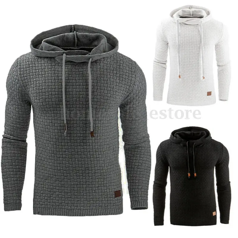 2022 New Men Hoodies Male Plaid Hooded Sweatshirt Mens Hoodie Tracksuit Sweat Coat Casual Pullover Sportswear M-4XL