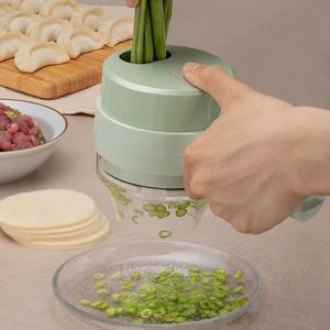 Juego de cortador de verduras eléctrico 4 en 1, picadora de ajo eléctrica inalámbrica de mano, picadora de alimentos, picadora de carne, utensilio de cocina - Product Image 2