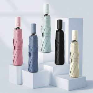 Vente directe d'usine, parapluie pliant personnalisé noir avec protection UV, grand parapluie personnalisé pour l'extérieur avec housse en plastique pour la pluie - Product Image 2