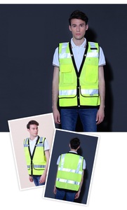 Chalecos reflectantes disponibles al por mayor personalizables con texto impreso adecuado para la Seguridad del Tráfico Desgaste - Product Image 5