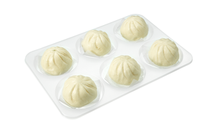Kunden spezifische Lebensmittel qualität PP 6 Fächer Puff kuchen halter Einweg gedämpfte gefüllte Brötchen Snack verpackung Lebensmittel Tablett - Product Image 2