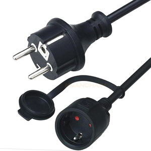 Cable de Extensión de Goma de 5m, Extensiones de Cable Externo con <span class=keywords><strong>Enchufe</strong></span> de Protección, Extensión Schuko de 16A/250V, Negro - Product Image 5