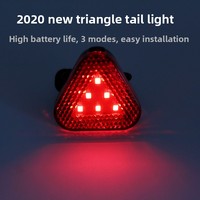 Feu arrière triangulaire pour vélos et VTT, 6 LED, alimenté par batterie, équipement de conduite nocturne