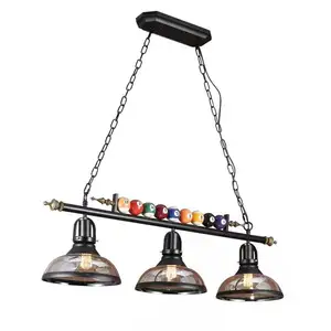 Wholesale Hanging Over Pool Table Light with Metal Shades, Billiard Ball Tables 3-Light Pendant Lighting Decor for Game Room