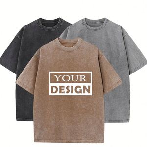 Wholesale Men's <b>Hip</b> Hop Streetwear High Quality 100% Cotton T-Shirt Regular Fit Eco-Friendly Breathable Distress Acid Wash - Product Image 4