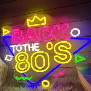 Geri 80S Neon Led işareti özel Retro oyun üçgen Neon burcu oyun odası işık oyunu bölge Arcade duvar dekor hediye