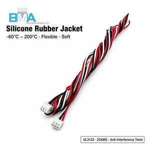 Câble de connexion OEM personnalisé 2,5 mm 2 broches, fil de silicone UL3132 22AWG, faisceau de câblage à borne étamée pour équipement électronique - Product Image 4