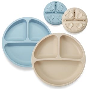 Assiette en silicone pour enfants, assiettes en silicone écologiques pour enfants, assiette d'alimentation pour bébés - Product Image 1