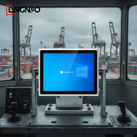LN FR150 W Panel PC Industrial de 15 Pulgadas Sin Ventilador de Aluminio Personalizable con RAM/SSD, 2x LAN, 2x COM y Puertos VGA para Contenedores