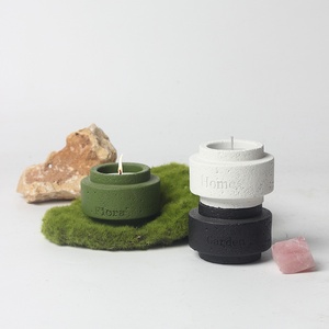 Bocaux à bougies aspect ciment nordique - Gobelets vides style béton mat pour DIY aromathérapie, <span class=keywords><strong>cire</strong></span> de soja et décoration intérieure style nordique - Product Image 3