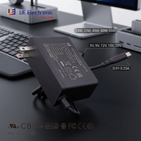 Adaptateur secteur 5V 9V 12V 15V 20V 0,5 Ampère 1,6A 15W 27W 36W 45W 65W USB PD3.0 à charge rapide pour CCTV et contrôle d'accès