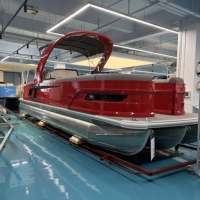 Bateau ponton de luxe Kinocean de haute qualité de 27 pieds avec sièges en canapé haut de gamme et design d'arche sportive
