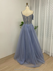 MB40183 elegante spalline Spaghetti con scollo a V <span class=keywords><strong>abito</strong></span> da sera per taglie forti da donna con perline in pizzo per matrimonio ospite della <span class=keywords><strong>sposa</strong></span> - Product Image 2