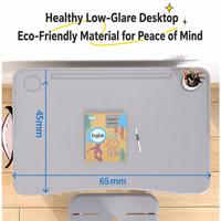 Ensemble bureau et chaise pour enfants réglables en hauteur, bleu, table d'étude pour enfants avec étagère de rangement pour la maison et l'école