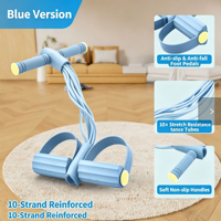 Appareil de traction pour abdominaux et étirements, 10 cordes de yoga tubulaires avec pédales, tapis de yoga antidérapant, tension moyenne, durable pour l'entraînement du tronc