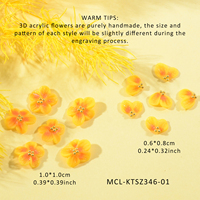 12 pièces mixte Kawai série blanche fait à la main Nail Art 5D jaune acrylique fait à la main fleur breloques 3D Design ongles acrylique fleur