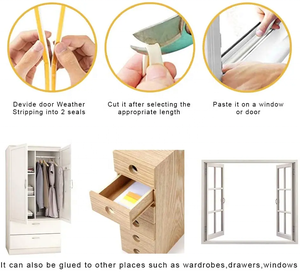 D P E I esponja de espuma de goma en forma de puerta adhesiva y tira de sellado de ventanas burlete - Product Image 4