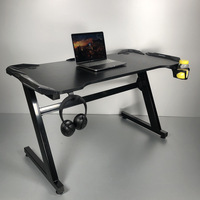 Escritorio de Computadora de Madera Tipo Z de Estilo Moderno, Rojo y Negro, Desmontable, Mesa de Oficina, Mesa de Juegos, Mesa Extensible para Portátil, Oficina en Casa, Fábrica