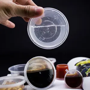 Disposable take away pp food sauces plastic containers bowl for restaurant take out dressing salad suce