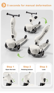 Patinete Plegable para Niños con Ruedas Grandes de PU con Luces, Patinete Magnético Silencioso de 3 Ruedas para Niños Pequeños - Product Image 4