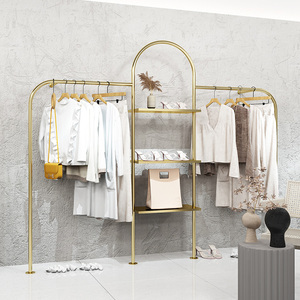 Abbigliamento in acciaio inox Display a parete Rack appendiabiti a parete in oro a parete cremagliera abbigliamento per negozio di vestiti - Product Image 4