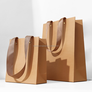 Sacs cadeaux en papier kraft brun écologiques, recyclables, imperméables, personnalisés, avec poignées, pour les restaurants à emporter, les promotions, réutilisables - Product Image 6