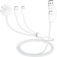Kabel Pengisian Daya Magnetik 3 in 1 untuk Apple Watch iPhone USB Type C Pengisian Cepat Multi Perangkat OEM