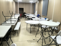Table de cocktail pliable en plastique HDPE, table ronde de bar de 80 cm, cadre métallique de 110 cm de hauteur pour événements