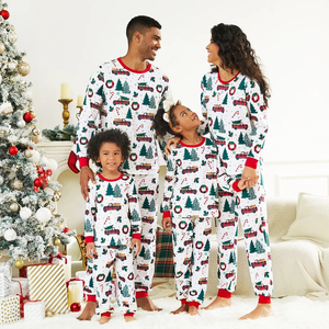 Ensemble de pyjama de Noël à manches longues d'hiver, pyjama de Noël imprimé doux, vêtements de nuit pour la famille, pour adultes et enfants - Product Image 1