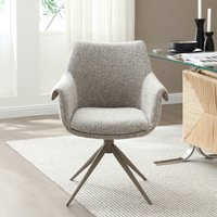 Fauteuil de salle à manger pivotant à dossier haut avec pieds en métal, design dernier cri, pour la maison, vente en gros